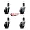 Service Caster 3.5'' Soft Rubber Wheel Swivel 1-5/8'' Expanding Stem Caster Set, 4PK SCC-EX20S3514-SRS-158-4 - alternate 4